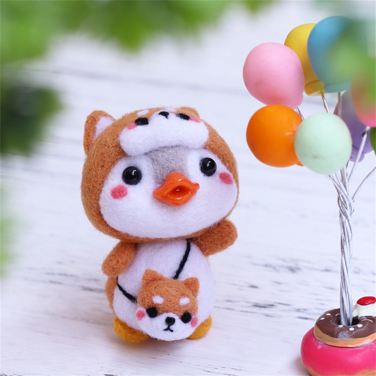 Leuke Pinguïn Patroon Handgemaakte Diy Poke Wol Vilt Materiaal Productie Pakket Kinderen Gevulde Pop Voor Kinderen Kinderen Pluchen Speelgoed