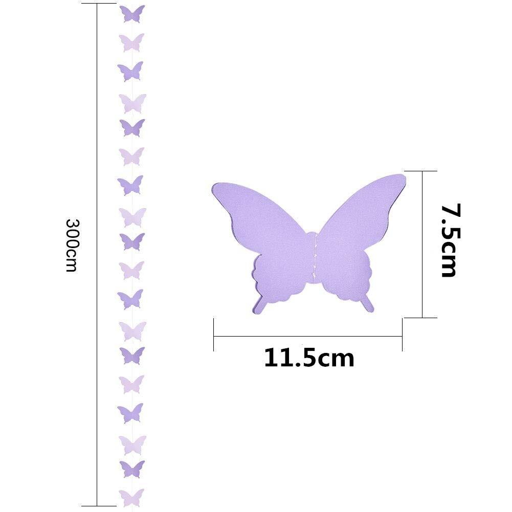 3D Paper Butterfly Garland Buntings for Wedding Party Birthday Festival Diy Banner Hanging Decorations 3D Paper Butterfly String