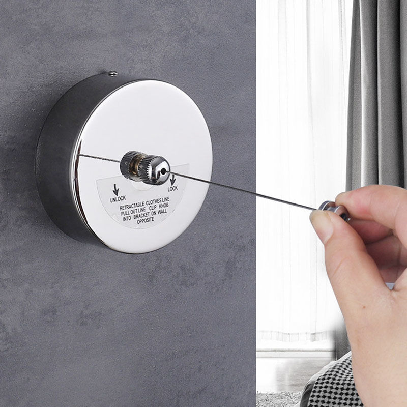 Outdoor Clothes rack Indoor Retractable Clothesline Rope Telescopic Stainless String Laundry Hangers Wall Drying Rack