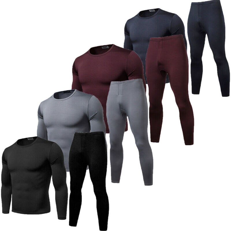Conjuntos de ropa interior térmica para hombre ropa interior térmica de invierno Calzoncillos largos ropa de invierno ropa térmica gruesa para hombre sólido