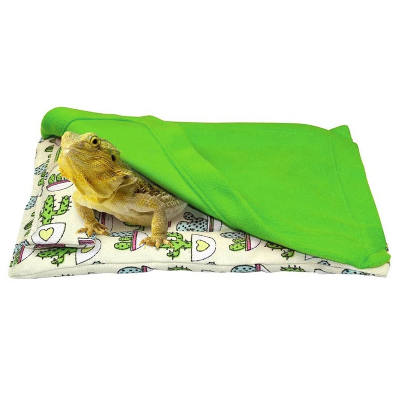 Bearded Dragon Sleeping Bag with Pillow and Blanket Reptile Habitat Accessories Small Pet Animal Hide Shelter Warm Bed: 01
