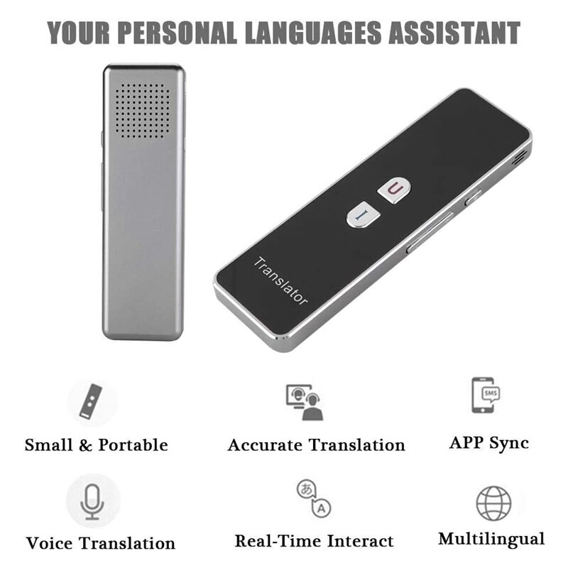 Smart Voice Translator Two Way Instant Pocket Interpreter Real Time Voice for Learning Business Meeting Travel