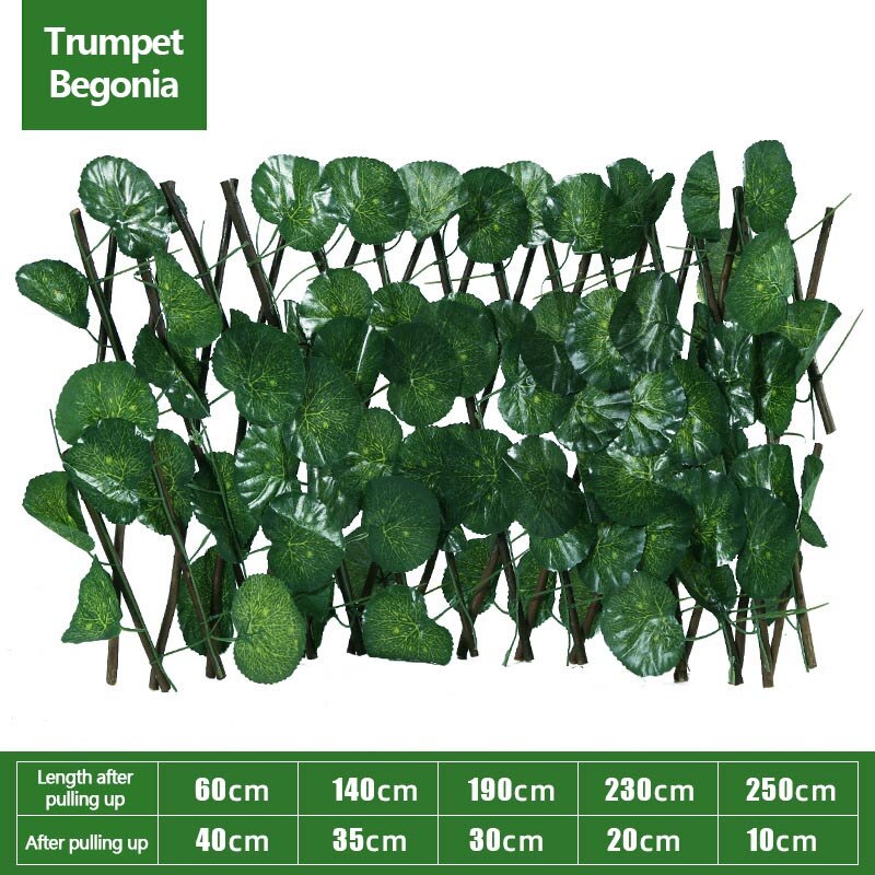 Retractable Artificial Garden Fence Expandable Faux Ivy Privacy Fence Wood Vines Climbing Frame Gardening Plant Home Decorations: Type A