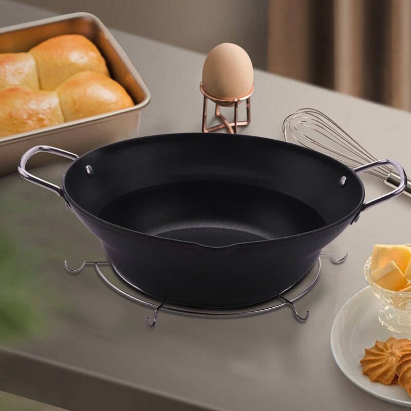 Easy Pour Non Stick Coating Tempura Fryer Pot with Oil Drip Drainer Rack Japanese-style Mini Deep Fry Pan