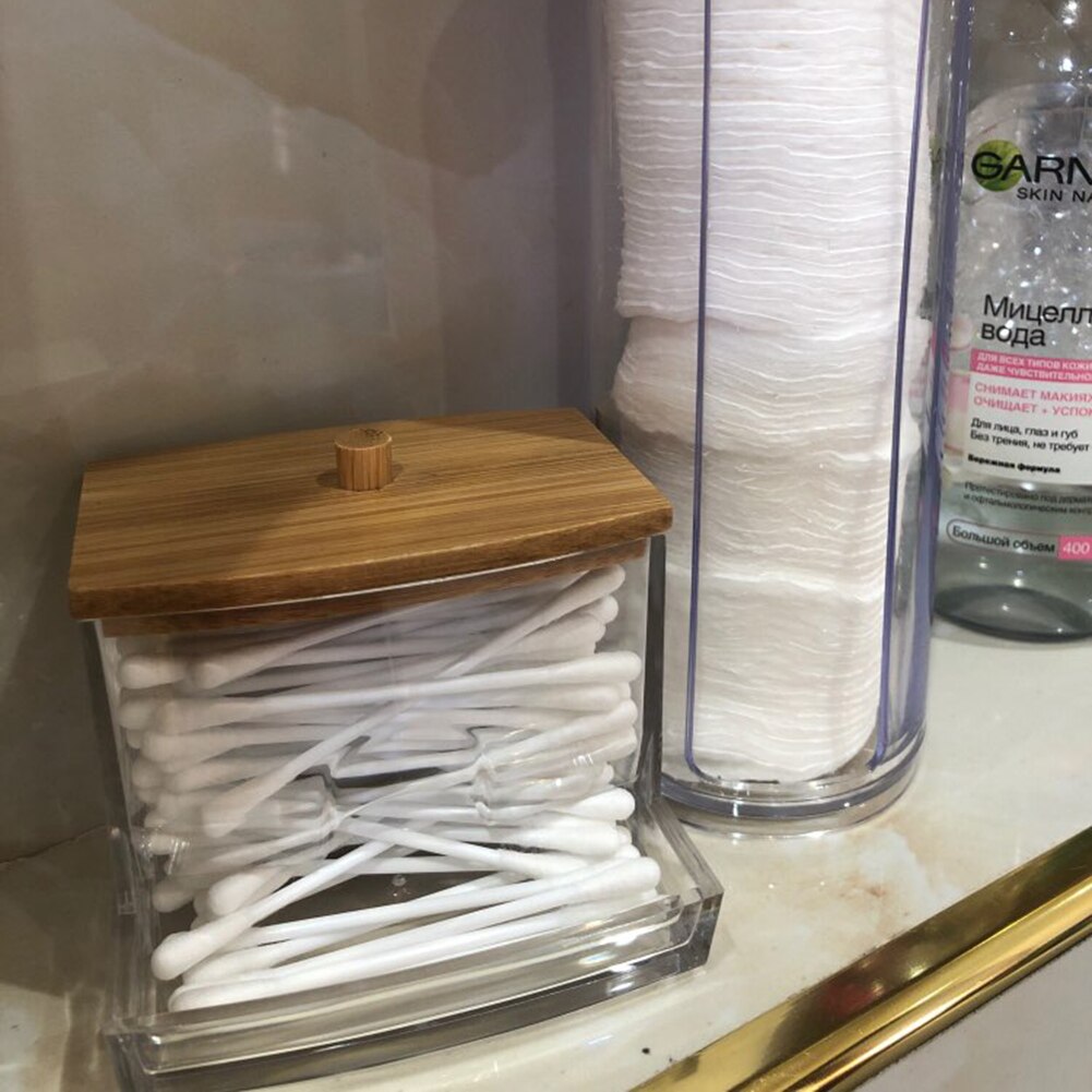 Acryl Wattenstaafjes Houder Transparant Wattenschijfje Opslag Stand Rack Organizer Box Cosmetische Make-Up Case Huishouden Sets