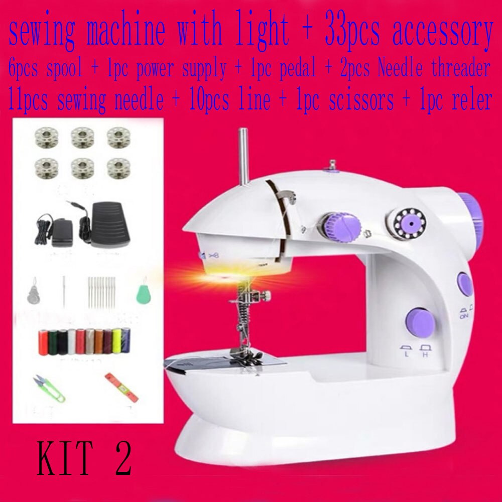 Mini Machine à coudre | Machine à coudre, Portable, couture, broderie sans fil, vêtements, tissus, Machine à coudre électrique manuelle, accessoires: KIT 2 with US plug