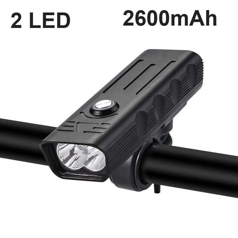 NEWBOLER Powerful 10,000mAh Bicycle Light 5 Leds USB Rechargeable T6 Bike Light Flashlight MTB Cycling Accessories as Power Bank: 2 LED