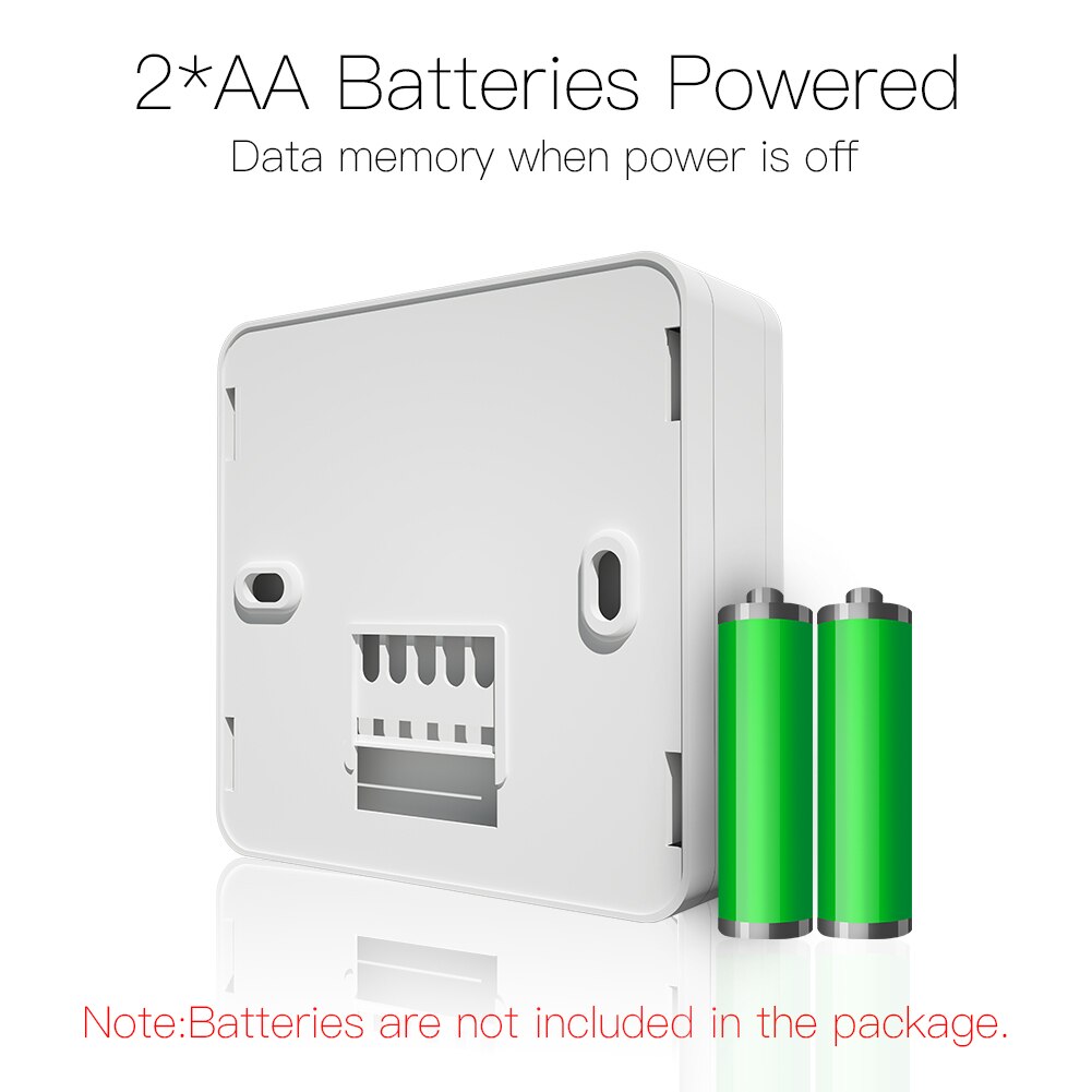 Battery Powered Programmable Home Wall-mounted Temperature Controller Thermostat Heating Cooling Control with Sensor