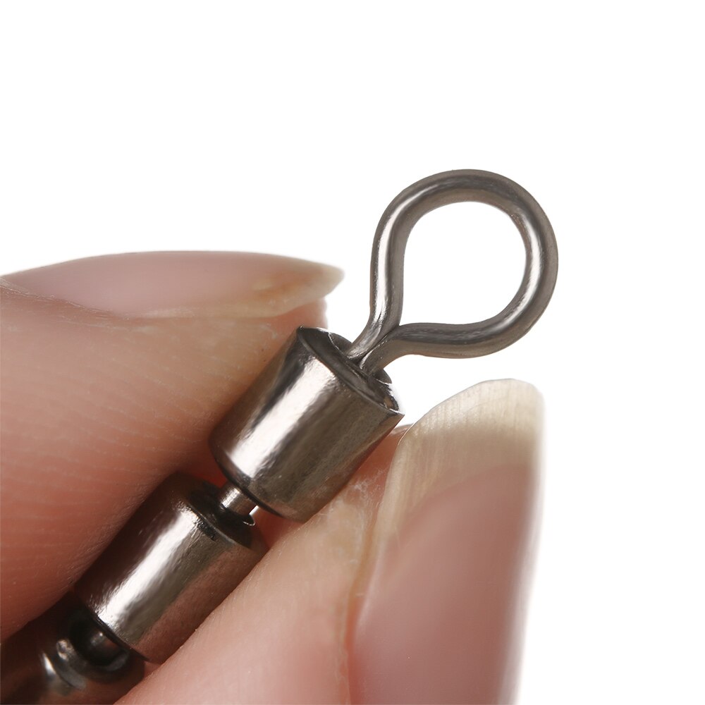 10pcs/set Portable Rolling Triple Bearing Safe Fishing Swivels Stainless Steel Corrosion Resistant Lightweight Quick Connect