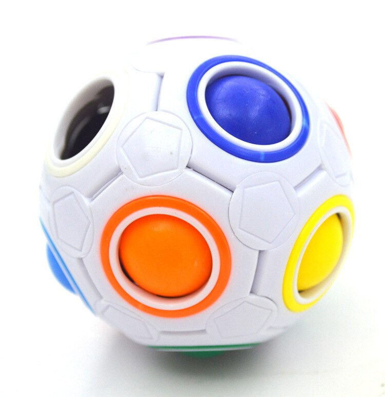 Magic Rainbow Ball Puzzle Cube Fidget Stress Relief Ball Brain Teasers Games Toys for Kids Adults (12 Holes): Default Title