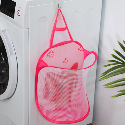 Foldable Breathable Laundry Basket Wall-mounted Laundry Hamper Multifunctional Household Large-capacity Laundry Hamper: pink