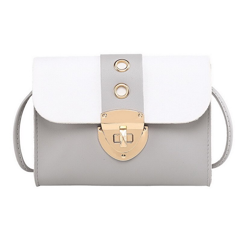 Bolsa feminina moda anel decoração retalhos crossbody sacos de ombro para mulheres saco de mensageiro de corrente mini saco sac principal femme: gray