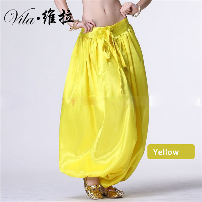 Pantalones de Harem Tribal para danza del vientre, pantalones indios de Bellydance, pantalones de linterna egipcia para Navidad, pantalones sueltos de colores surtidos, 2022: YELLOW