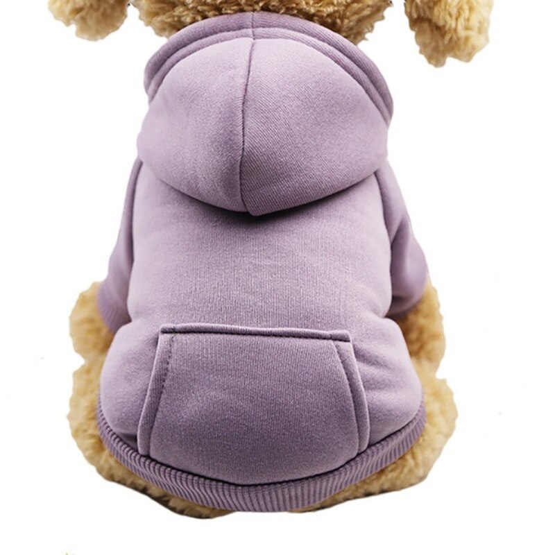 Seguridad ropa para perro pequeña perro mascota con capucha abrigo suave polar ropa para cachorro de perro sudadera invierno ropa para perros XS-2XL: purple / L