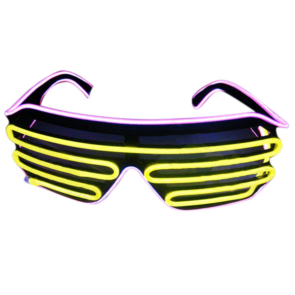 LED Sunglasses Flashing EL Wire Luminous Light Up Neon Glasses Costumes Party Decorative Lighting Activing Props Y: 8