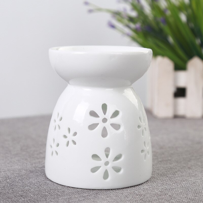 Keramische Holle Olie Brander Mini Aroma Lamp LIEFDE Bloem Sterren Licht Shadow Essentiële Olie Diffuser met Thee Licht Kaars Houder S
