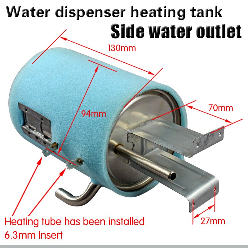 Vattendispenser rostfritt stål värmetank värmetank sidohål vattendispenser tillbehör med isolering bomull