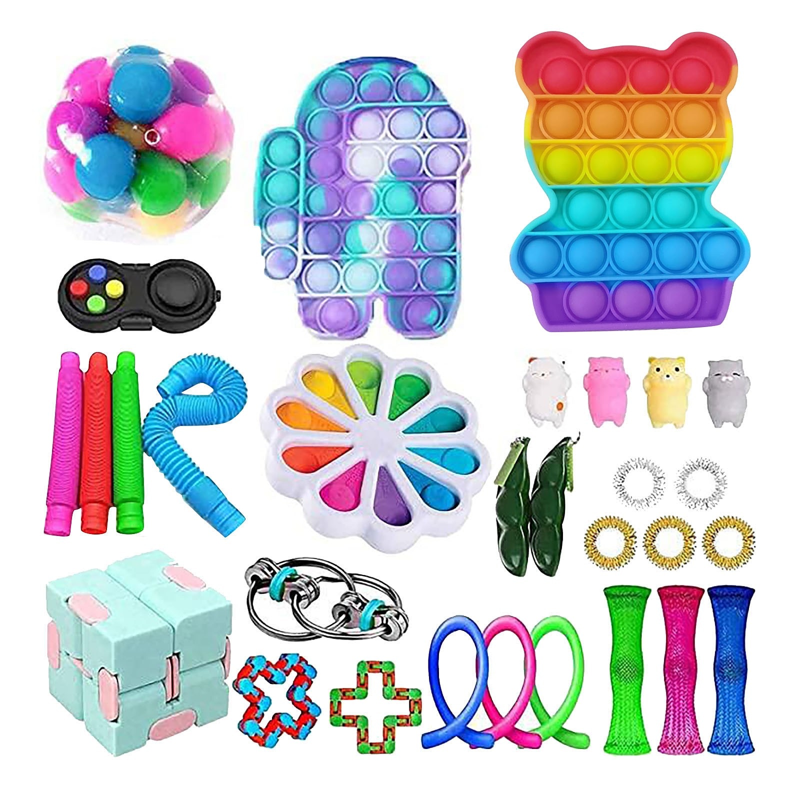 30pc Fidget Toys Anti Stress Set Stretchy Strings ... – Grandado