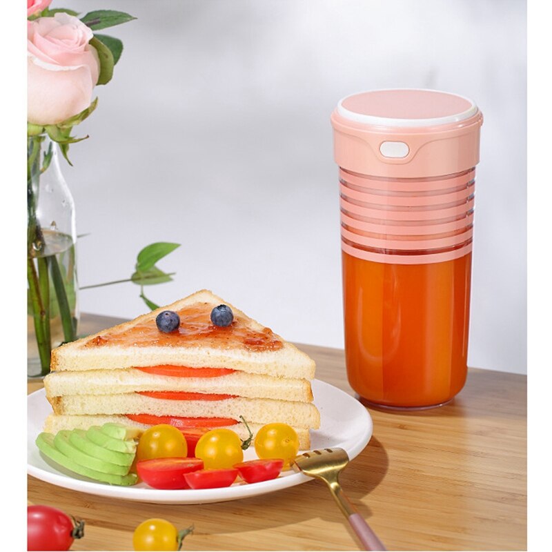 Portabel mixer mini personlig mixer liten smoothie mixer usb frukt juicer kopp, rosa
