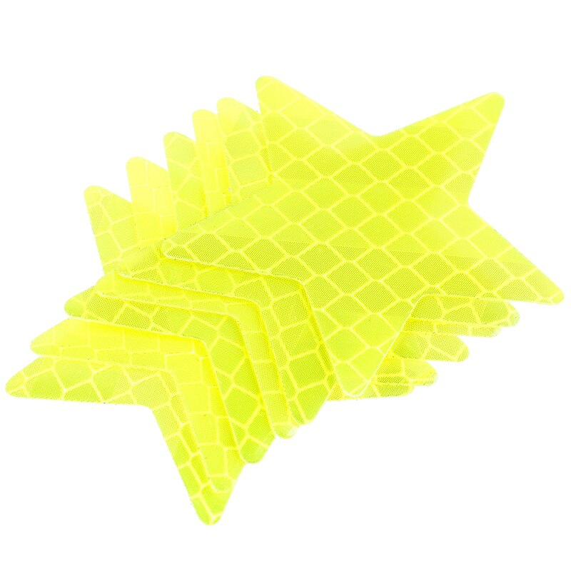 4 Stck Reflektor Aufkleber Decals Pentagramm Reflektierende warnen Streifen Band Auto Styling Auto Stoßstange Reflektierende Streifen Sichere Stern: Gelb
