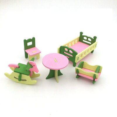 Dollhouse Wooden Colorful Dolls House Miniature Furniture Toys Toy Kids Simulation Furnitures Models House Decor Doll Xmas: 2