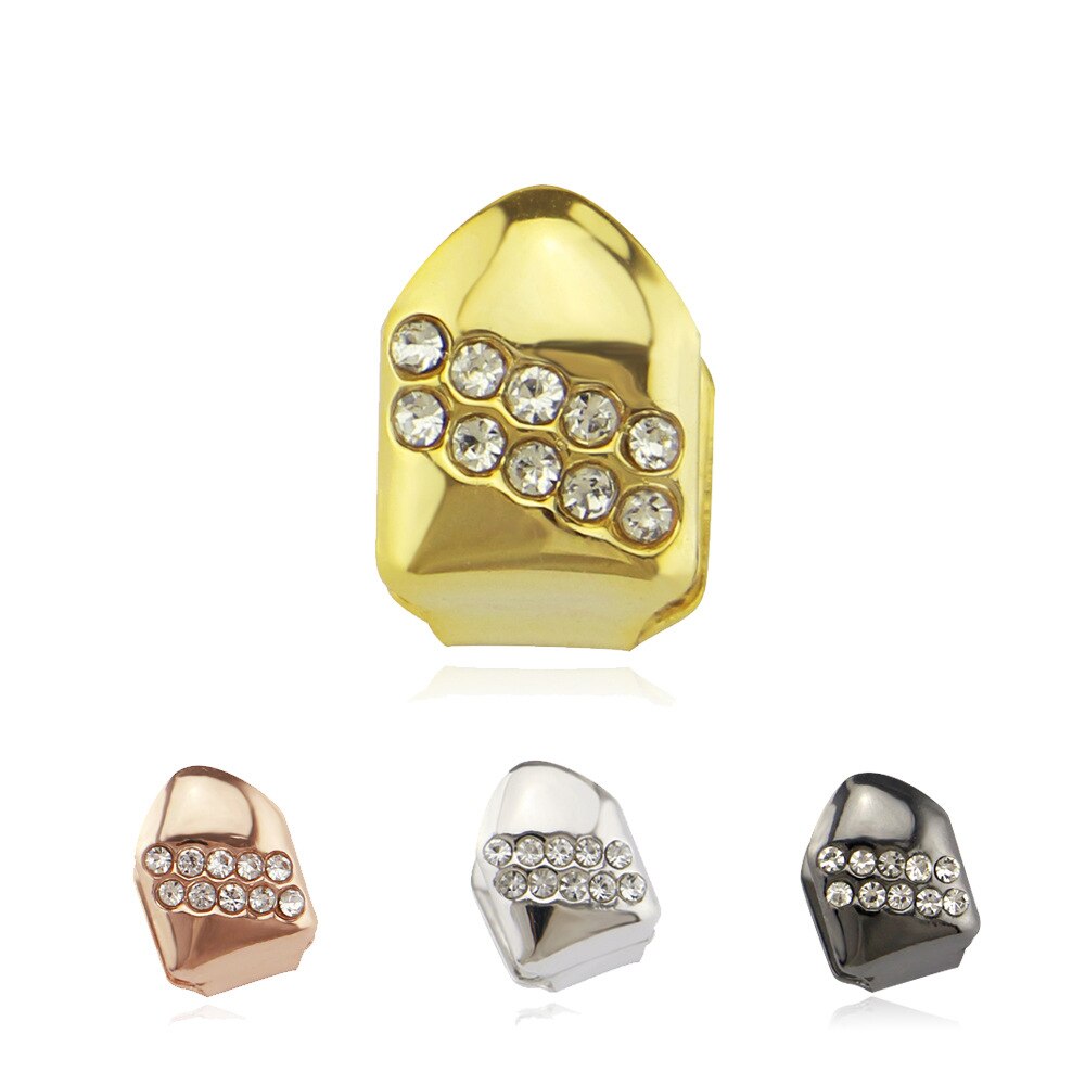 1pc Single Diamond Teeth Caps Gems Hip Hop Rock Teeth Grills Decor Teeth Cover Rapper Top Bottom Tooth Braces Jewelry