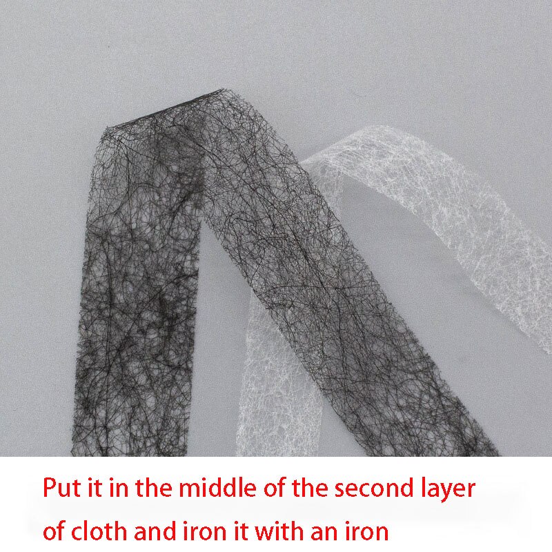 64Meters Black White Double-sided Interlining Adhesive Fabric Clothes Iron On Hem Tape Interlining Web DIY Sewing Accessories