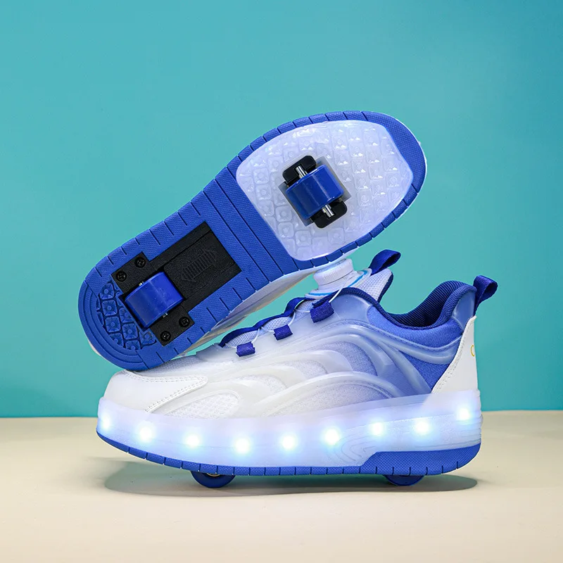 Coole leuchtende Rollschuhe, universelles für Jungen und Mädchen, hoher ästhetischer Wert, Herbst 2024, neues Modell, Doppelrad-Rollerska
