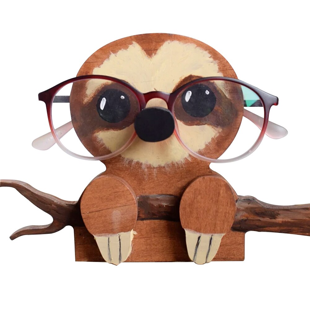 Porte-lunettes en bois sculpté à la main, support de lunettes de soleil, décoration de la maison,: Sloth