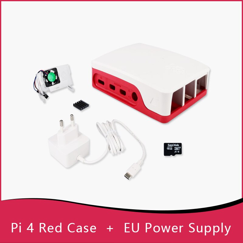 Oficial raspberry pi 4 caso raspberry pi 4 ventilador 15.3w USB-C fonte de alimentação da ue/eua/reino unido plug