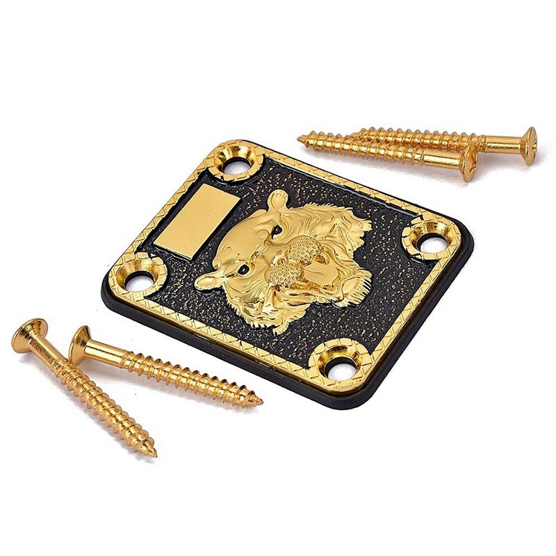 Gitara metalowa szyjka ze stopu cynku głowa tygrysa gitara szyja wzmacniająca płyta z 4 śrubami robić gitar elektrycznych Strat Tele