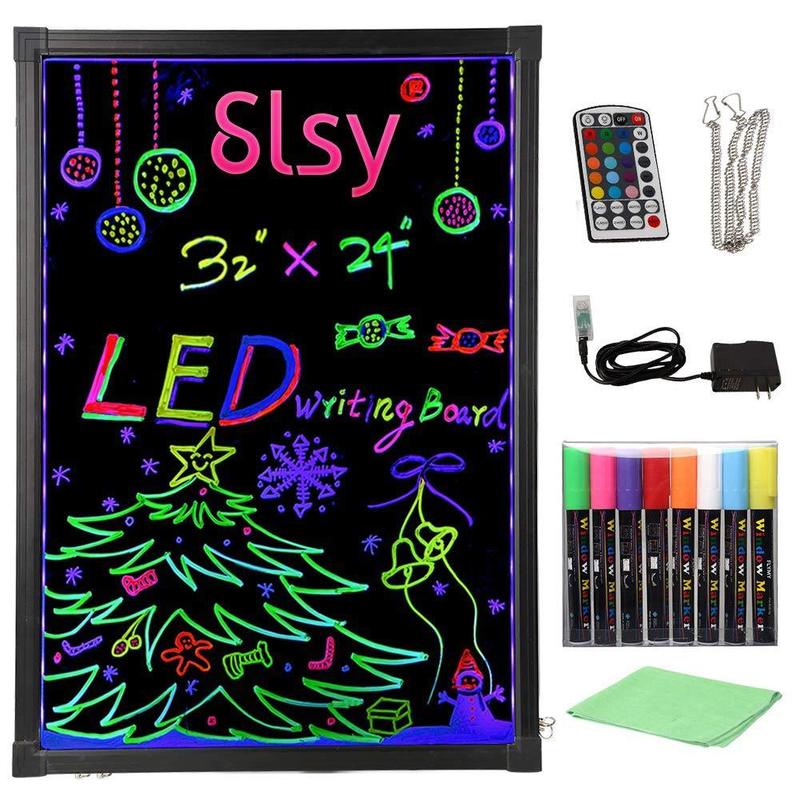 Pizarra fluorescente Led con pantalla para publicidad, pizarra para escribir, tablero fluorescente para escribir, juguete educativo