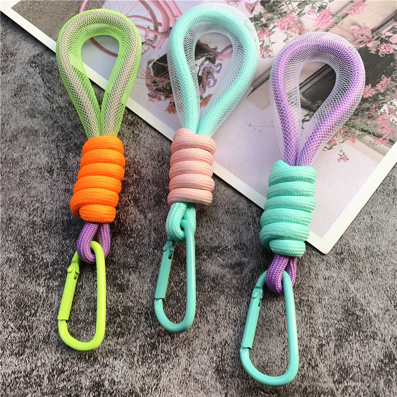 Lanyard Leuchtstoff Farbe Phone Strap Mesh Landyard für Taschen Geflochtene Streifen Keycord Hängen Hosen Zubehör Keychain