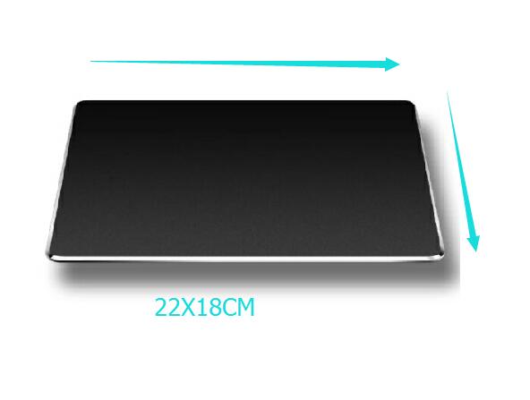 Aluminum alloy Pad with Non-Slip Rubber Bottom Mouse Pad anti slip Mousepad Gaming Mat Mouse with free tablet support: black22X18CM