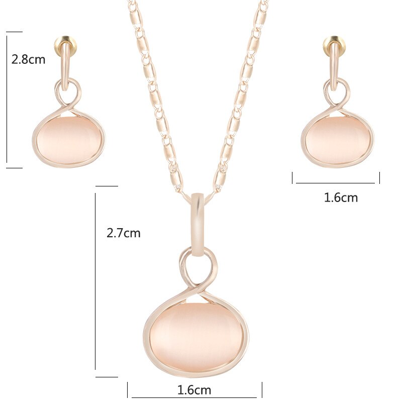 CSHOU22 joyería nupcial conjunto desenfadada de aleación de meteorito colgante incrustado collar pendiente