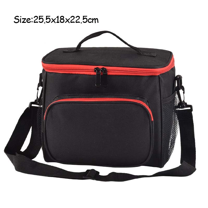 Bolsas de almuerzo térmicas, Bolsa Aislante de tela impermeable, para almacenamiento de alimentos, para la compra, 2 tamaños: black