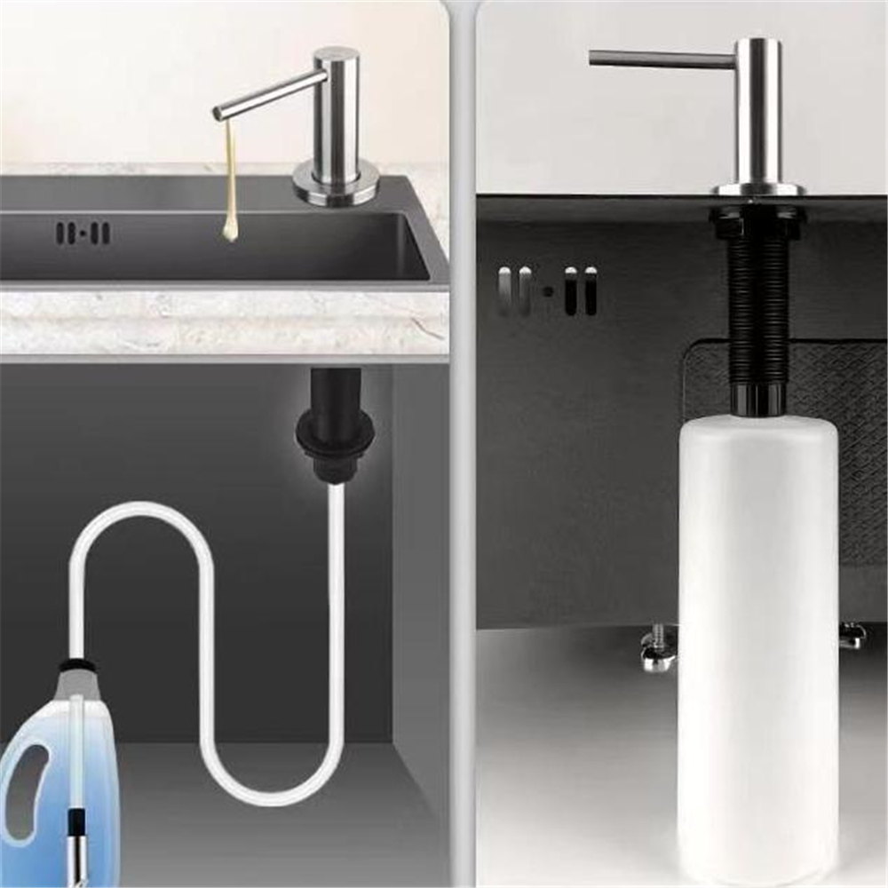 Küchenwaschmittelspender, Waschbecken, Seifenspender, Badezimmer, Flüssigseifenspender, Spülmittelspender, Pumpenkopf, Schwarz, Gold