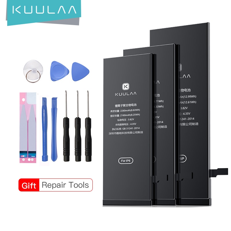 Bateria KUULAA dla iPhone 5S 6 6S 7 8 Plus X 6Plus 10 oryginalna Bateria o dużej pojemności wymiana Batterie dla iPhone6 iPhone7