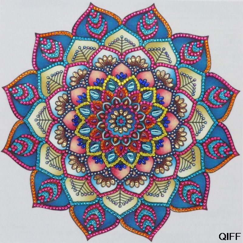 Cirkel mandala 5d specialformet diamantmaleri broderi håndarbejde rhinsten krystal kors håndværkssømssæt gør det selv: 03