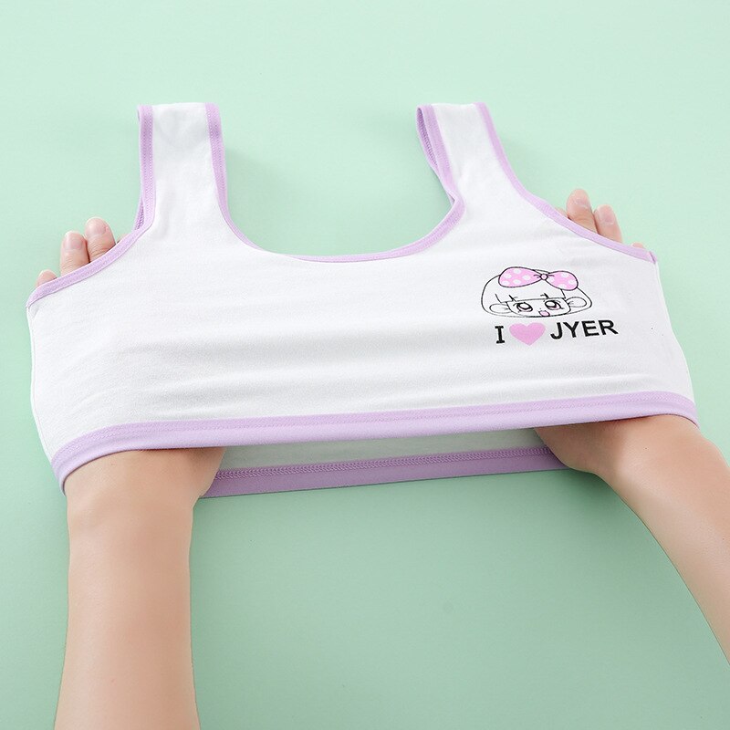 3Pc/lot Girls bra development period vest type cotton first breathable girls tube top 7 to 14 years old summer student underwear