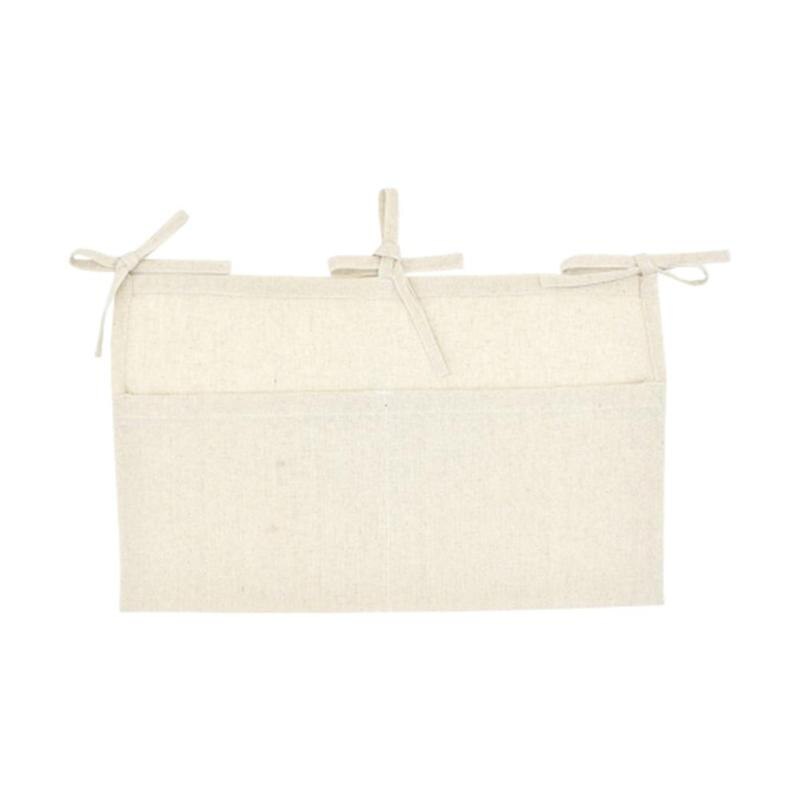 Baby bett lagerung hängenden beutel leinen doppel fach lagerung hängenden beutel multifunktionale windel tasche handtuch molaren spielzeug lagerung tasche