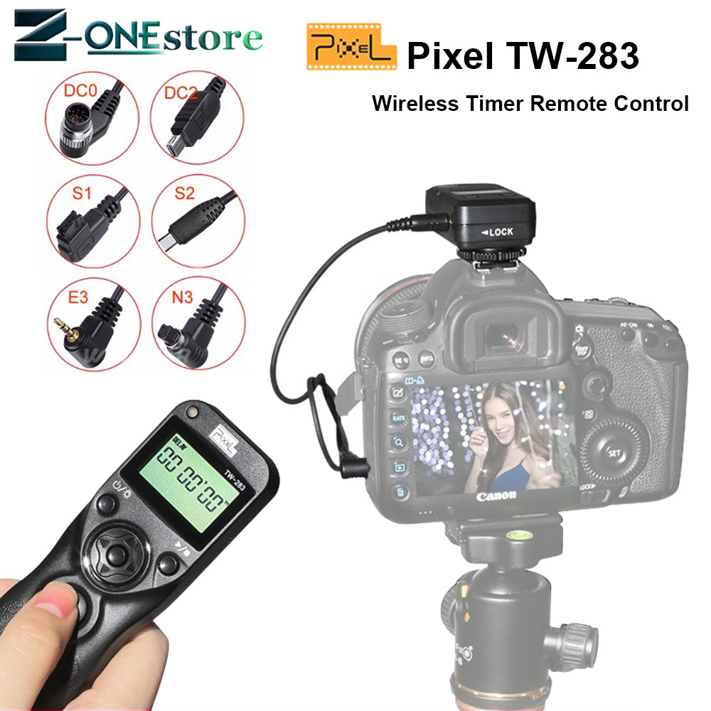 Pixel TW-283 Ontspanknop Draadloze Timer Afstandsbediening Voor Canon Afstandsbediening Sony Samsung Nikon d7500 d7200 d5600 d5300 Camera