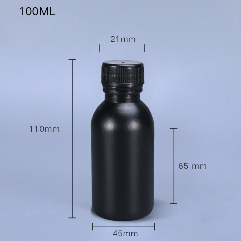 10PCS of 100ML Empty HDPE Plastic Bottle for Liquid Fertilizer Leakproof Chemical reagent container Food Grade bottles: black