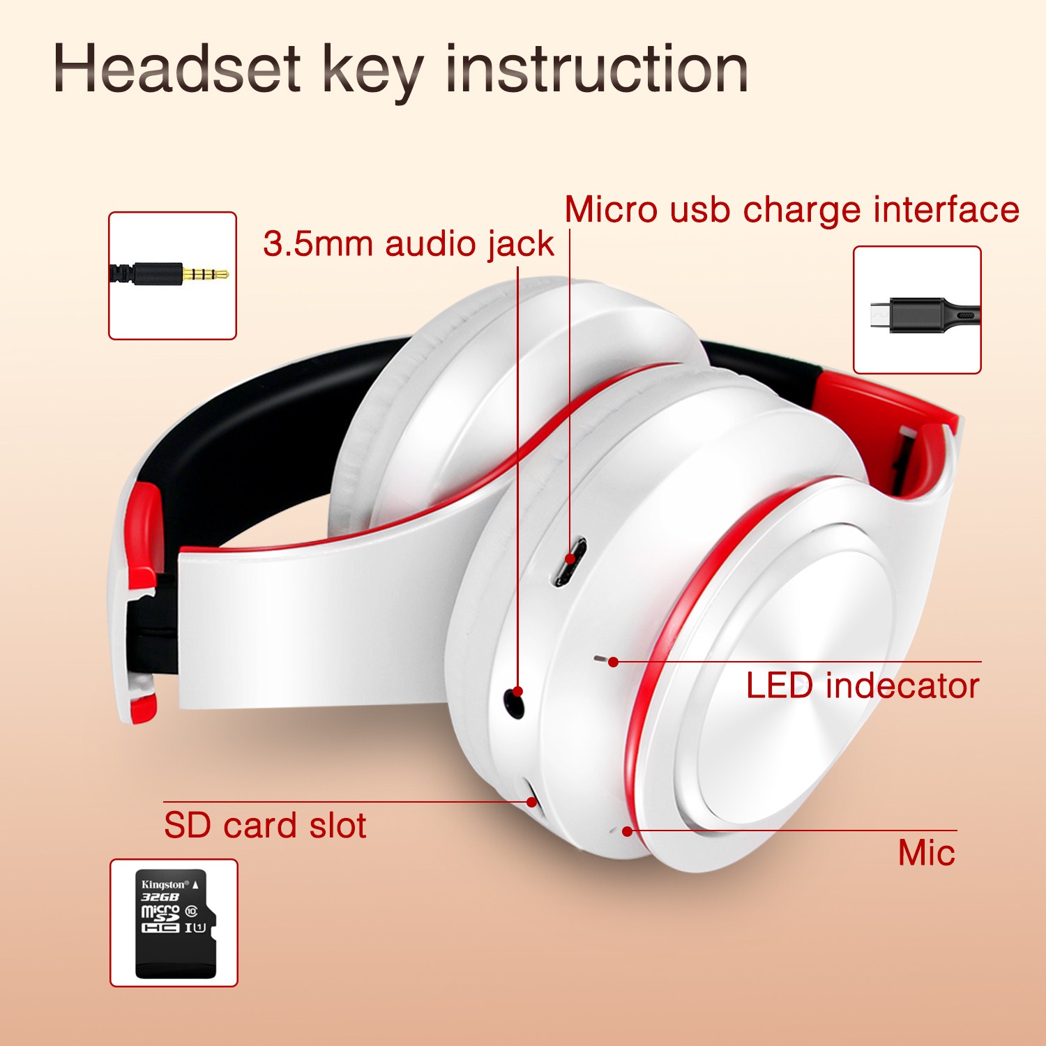 Beste koptelefoon Draadloze koptelefoon met microfoon Digitale Stereo Bluetooth Headset Kaart MP3 speler FM Radio Muziek voor alle