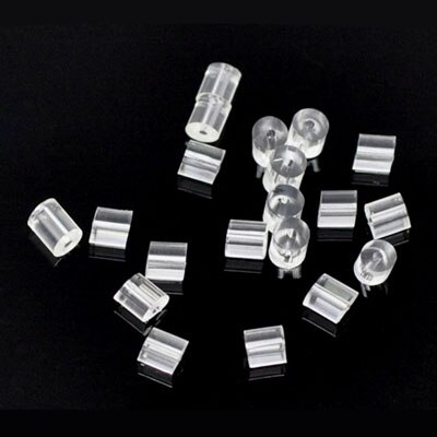 100 stks/partij Rubber Clear Earring Back Stopper Siliconen Ronde Earring Back Stoppers Bullet Butterfly Earring Back Stoppers: sillicone stopper