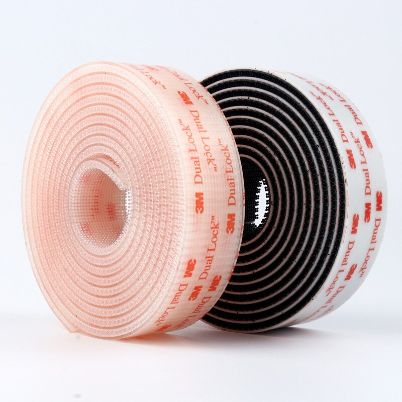 3M Dual Lock Black and Transparent Mushroom Adhesive Fastener Tape Velcros Adhesivo Type 400/25.4mm Width Strong Glue 1Meter