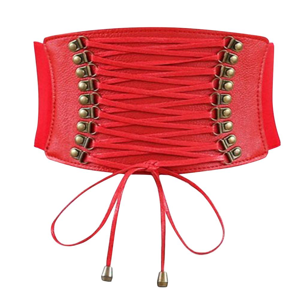 MISS M-cinturón ancho para mujer, con flecos elásticos, cinturón ancho, Ultra Super Correa, cinturón ancho atado, faja: Red