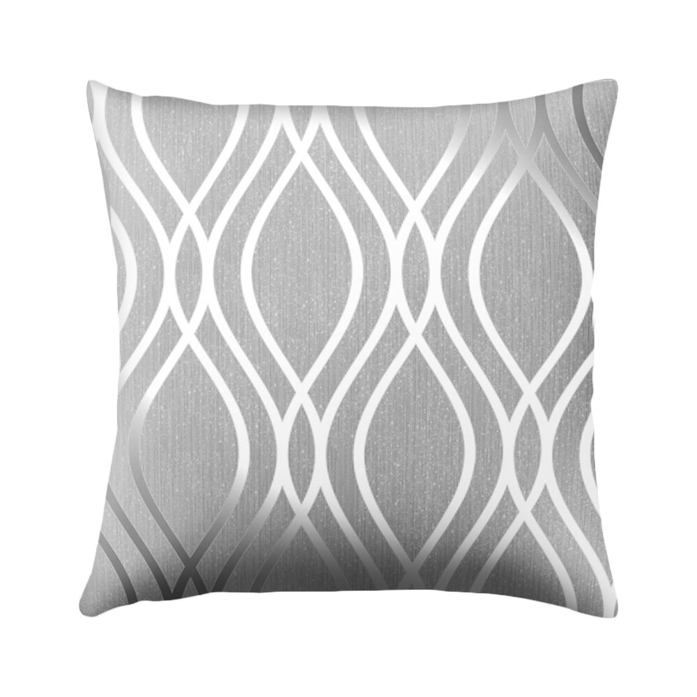 Geometrisk pudebetræk grå stribet fersken hud pudebetræk cojines dekorativos para sofa hjem soveværelse sofa dekor 45 x 45cm: 9