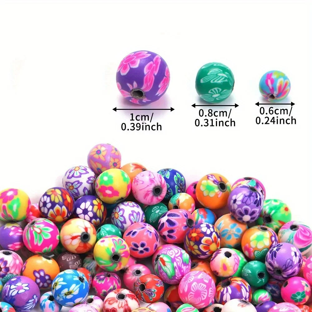 20/60 Uds. Cuentas decorativas de cuentas de cerámica blanda de 0,6 cm/0,8 cm/1cm se pueden utilizar para pulseras, collares, producción de joyería artesanal