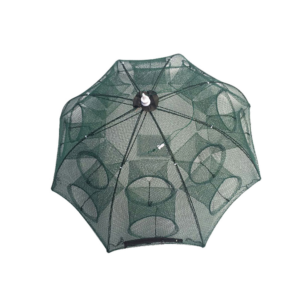 Strengthen 4-20 holes automatic folding nylon fishing net catch fish trap for fish shrimp minnows crab shaped mesh fishing net: 16 enter